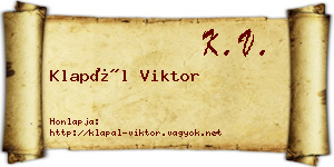Klapál Viktor névjegykártya